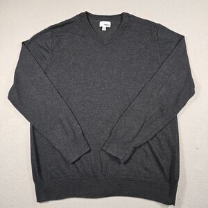 Sonoma Men's Large Black V-Neck Pullover Knit Sweater Long Sleeve